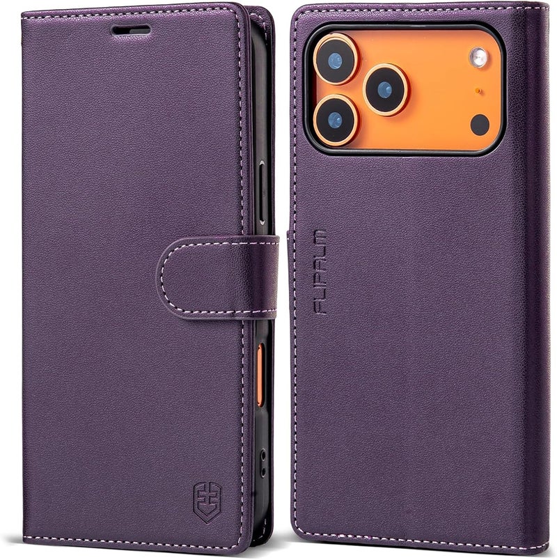 FLIPALM Wallet Case for iPhone 17 Pro Max with Credit Card Holder,PU Leather Folio Flip Kickstand Protective Shockproof Cover for Apple 17 Pro Max Phone Case (Purple, for iPhone 17 Pro Max - 6.9'') - Image 1